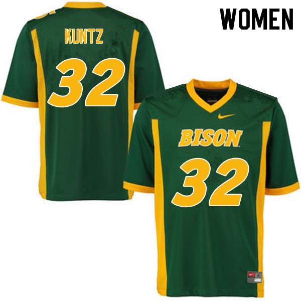 Women #32 Zak Kuntz North Dakota State Bison College Football Jerseys Sale-Green